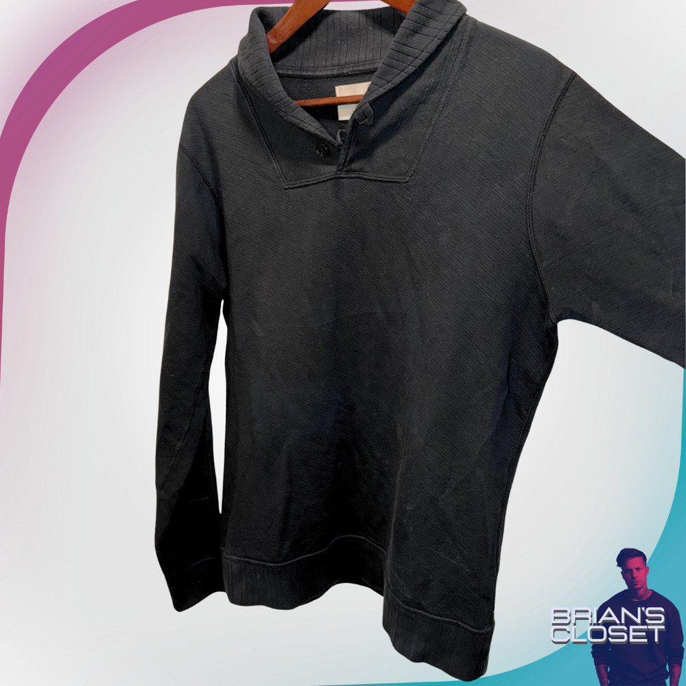BILLY REID Men's Shawl Collar Sweater in Gray/Black - M - Picture 3 of 6